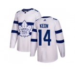Men Adidas Toronto Maple Leafs #14 Dave Keon White Authentic 2018 Stadium Series Stitched NHL Jersey