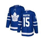 Men Adidas Toronto Maple Leafs #15 Matt Martin Blue Home Authentic Stitched NHL Jersey