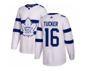 Men Adidas Toronto Maple Leafs #16 Darcy Tucker White Authentic 2018 Stadium Series Stitched NHL Jersey