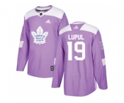 Men Adidas Toronto Maple Leafs #19 Joffrey Lupul Purple Authentic Fights Cancer Stitched NHL Jersey