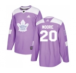 Men Adidas Toronto Maple Leafs #20 Dominic Moore Authentic Purple Fights Cancer Practice NHL Jersey