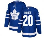 Men Adidas Toronto Maple Leafs #20 Dominic Moore Authentic Royal Blue Home NHL Jersey