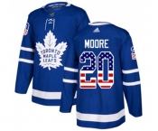 Men Adidas Toronto Maple Leafs #20 Dominic Moore Authentic Royal Blue USA Flag Fashion NHL Jersey