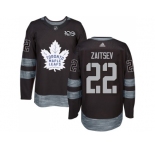 Men Adidas Toronto Maple Leafs #22 Nikita Zaitsev Black 1917-2017 100th Anniversary Stitched NHL Jersey