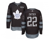 Men Adidas Toronto Maple Leafs #22 Nikita Zaitsev Black 1917-2017 100th Anniversary Stitched NHL Jersey