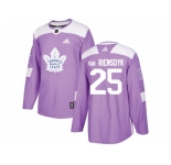 Men Adidas Toronto Maple Leafs #25 James Van Riemsdyk Purple Authentic Fights Cancer Stitched NHL Jersey