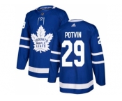 Men Adidas Toronto Maple Leafs #29 Felix Potvin Blue Home Authentic Stitched NHL Jersey