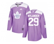 Men Adidas Toronto Maple Leafs #29 William Nylander Purple Authentic Fights Cancer Stitched NHL Jersey