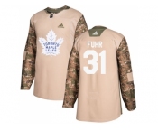 Men Adidas Toronto Maple Leafs #31 Grant Fuhr Camo Authentic 2017 Veterans Day Stitched NHL Jersey