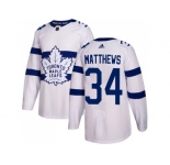 Men Adidas Toronto Maple Leafs #34 Auston Matthews White Authentic 2018 Stadium Series Stitched NHL Jersey