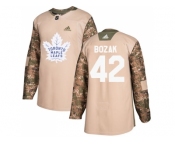 Men Adidas Toronto Maple Leafs #42 Tyler Bozak Camo Authentic 2017 Veterans Day Stitched NHL Jersey