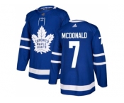 Men Adidas Toronto Maple Leafs #7 Lanny McDonald Blue Home Authentic Stitched NHL Jersey