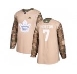 Men Adidas Toronto Maple Leafs #7 Tim Horton Camo Authentic 2017 Veterans Day Stitched NHL Jersey