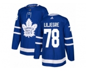 Men Adidas Toronto Maple Leafs #78 Timothy Liljegren Premier Royal Blue Home NHL Jersey