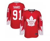 Men Adidas Toronto Maple Leafs #91 John Tavares Red Team Canada Authentic Stitched NHL Jerse