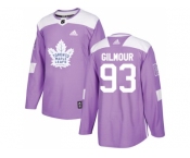 Men Adidas Toronto Maple Leafs #93 Doug Gilmour Purple Authentic Fights Cancer Stitched NHL Jersey