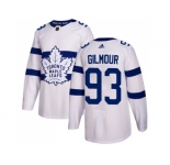 Men Adidas Toronto Maple Leafs #93 Doug Gilmour White Authentic 2018 Stadium Series Stitched NHL Jersey
