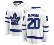 Men Toronto Maple Leafs #20 Dominic Moore Fanatics Branded White Away Breakaway NHL Jersey