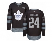 Men's Adidas Toronto Maple Leafs #24 Peter Holland Authentic Black 1917-2017 100th Anniversary NHL Jersey