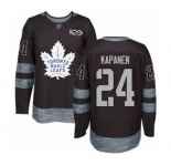 Men's Maple Leafs #24 Kasperi Kapanen Black 1917-2017 100th Anniversary Stitched Hockey Jersey