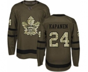 Men's Maple Leafs #24 Kasperi Kapanen Green Salute to Service Stitched Hockey Jersey
