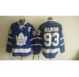 Men's Reebok Toronto Maple Leafs #93 Doug Gilmour Authentic Royal Blue New Third NHL Jersey