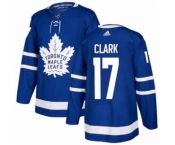 Men's Toronto Maple Leafs #17 Wendel Clark Blue Home Authentic Stitched NHL Jersey