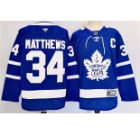 Men's Toronto Maple Leafs #34 Auston Matthews Blue 2024-25 Stitched Jersey