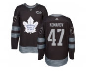 Men's Toronto Maple Leafs #47 Leo Komarov Black 1917-2017 100th Anniversary Stitched NHL Jersey