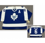 Men's Toronto Maple Leafs #6 Ron Ellis With A Patch Blue With White Throwback CCM Jersey