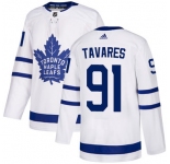 Men's Toronto Maple Leafs #91 John Tavares White Road Authentic Stitched NHL Jersey