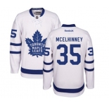 Reebok Toronto Maple Leafs #35 Curtis McElhinney Authentic White Away NHL Jersey