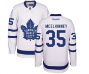 Reebok Toronto Maple Leafs #35 Curtis McElhinney Authentic White Away NHL Jersey