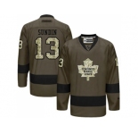 Toronto Maple Leafs #13 Mats Sundin Green Salute to Service Stitched NHL Jersey