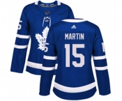 Women Adidas Toronto Maple Leafs #15 Matt Martin Authentic Royal Blue Home NHL Jersey