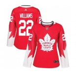 Women Adidas Toronto Maple Leafs #22 Tiger Williams Authentic Red Alternate NHL Jersey