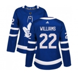 Women Adidas Toronto Maple Leafs #22 Tiger Williams Authentic Royal Blue Home NHL Jersey