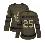 Women Adidas Toronto Maple Leafs #25 James Van Riemsdyk Authentic Green Salute to Service NHL Jersey