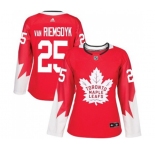 Women Adidas Toronto Maple Leafs #25 James Van Riemsdyk Authentic Red Alternate NHL Jersey