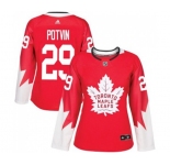 Women Adidas Toronto Maple Leafs #29 Felix Potvin Authentic Red Alternate NHL Jersey