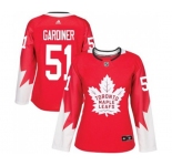 Women Adidas Toronto Maple Leafs #51 Jake Gardiner Authentic Red Alternate NHL Jersey