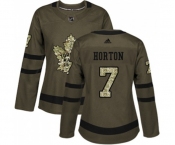 Women Adidas Toronto Maple Leafs #7 Tim Horton Authentic Green Salute to Service NHL Jersey