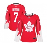 Women Adidas Toronto Maple Leafs #7 Tim Horton Authentic Red Alternate NHL Jersey
