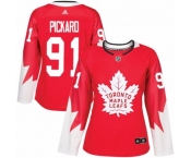 Women Adidas Toronto Maple Leafs #91 John Tavares Authentic Red Alternate NHL Jersey