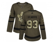 Women Adidas Toronto Maple Leafs #93 Doug Gilmour Green Salute to Service Stitched NHL Jersey