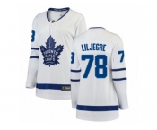 Women Toronto Maple Leafs #78 Timothy Liljegren Authentic White Away Fanatics Branded Breakaway NHL Jersey