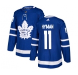 Youth Adidas Toronto Maple Leafs #11 Zach Hyman Authentic Royal Blue Home NHL Jersey