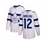 Youth Adidas Toronto Maple Leafs #12 Patrick Marleau White Authentic 2018 Stadium Series Stitched NHL Jersey