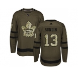 Youth Adidas Toronto Maple Leafs #13 Mats Sundin Green Salute to Service Stitched NHL Jer