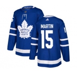 Youth Adidas Toronto Maple Leafs #15 Matt Martin Authentic Royal Blue Home NHL Jersey